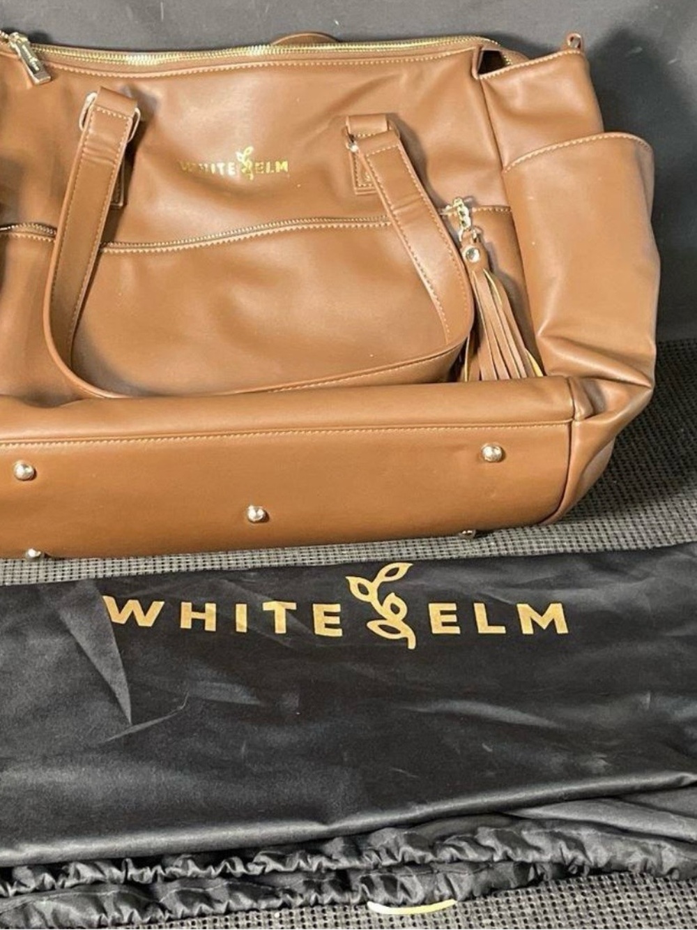 Coffee White Elm Gemini Convertible Backpack w/ Extra xl Strap and Dust Bag